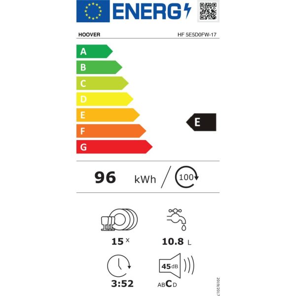 Hoover HF 5E5D0FW-17 9 Programlı Wi-Fi + Bluetooth Bağlantılı Bulaşık Makinesi - Görsel 4