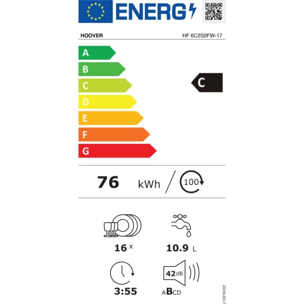 Hoover HF 6C2S0FW-17 12 Programlı Wi-Fi + Bluetooth Bağlantılı Bulaşık Makinesi - Görsel 2