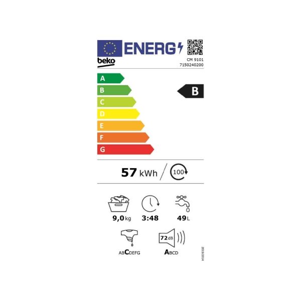 Beko cm 9101 9 kg 1000 Devir Çamaşır Makinesi B Enerji - Görsel 2
