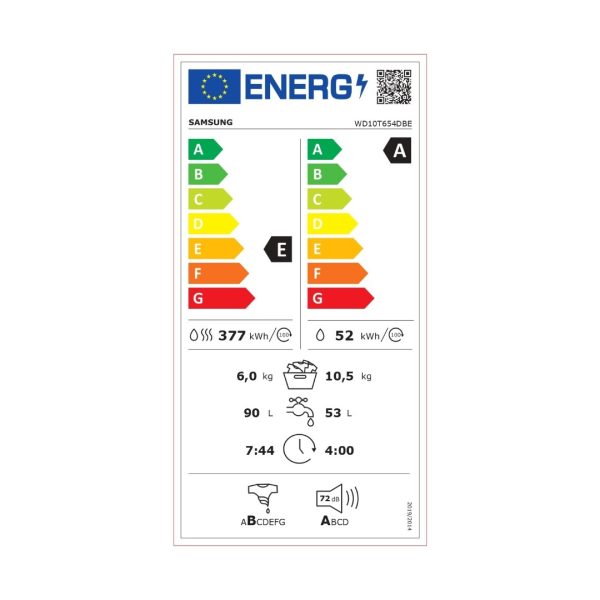 Samsung WD90T654DBE1AH 1400 Devir 9 kg Yıkama / 6 kg Kurutma Kapasiteli Kurutmalı Çamaşır Makinesi - Görsel 4