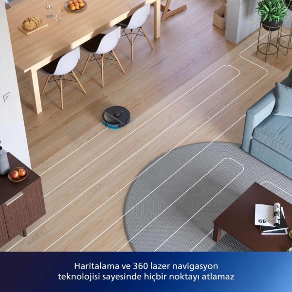 Philips 3000 Serisi Islak Kuru Moplu Siyah Robot SÜPÜRGE,4000 Pa, Sert Zemin ve Halıya Uygun - Görsel 4