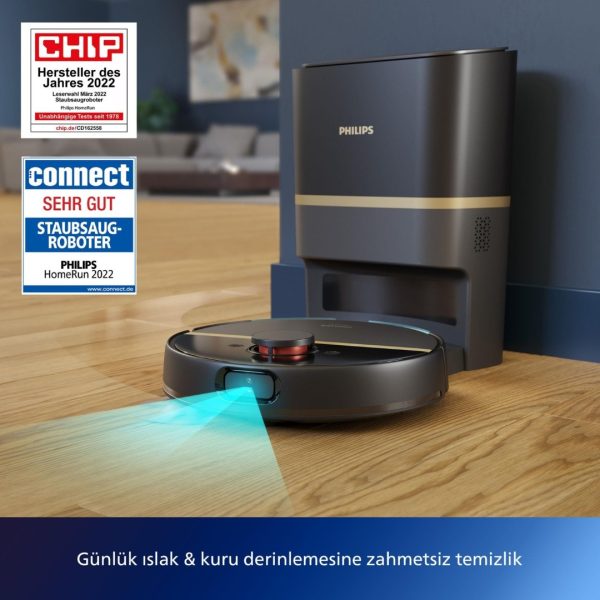 Philips HomeRun 7000 Serisi Aqua XU7100/01 Çöp İstasyonlu Siyah Gold - Görsel 2