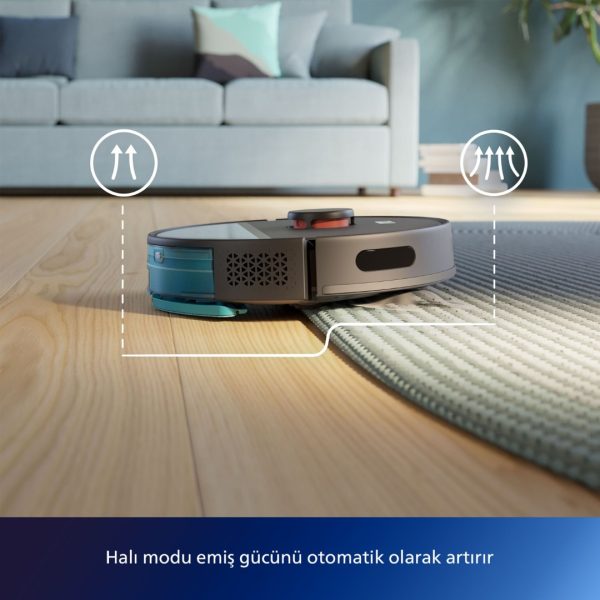 Philips HomeRun 3000 Serisi Aqua XU3000/01 Siyah Akıllı Robot Süpürge - Görsel 3