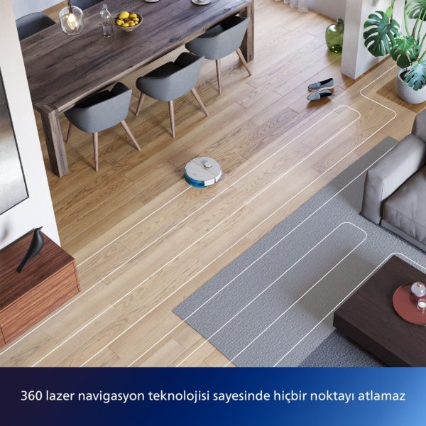 Philips HomeRun 3000 Serisi Aqua XU3000/02 Beyaz Akıllı Robot Süpürge - Görsel 9