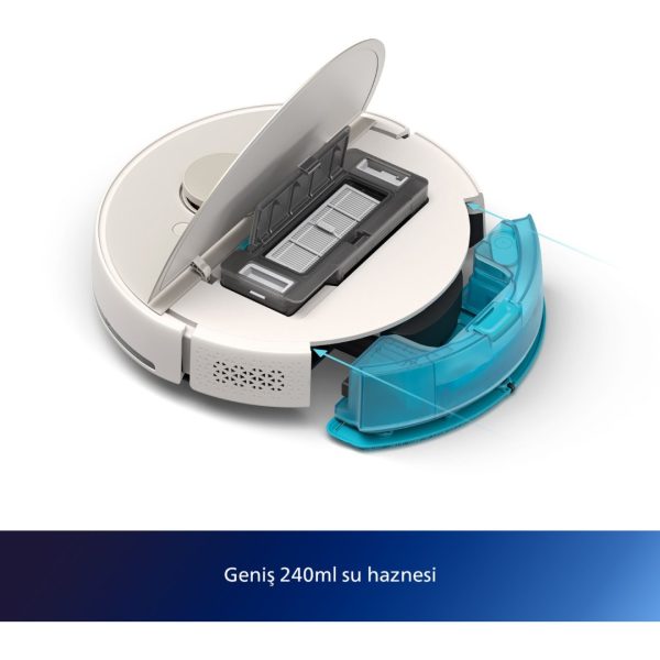 Philips 7000 Serisi, Beyaz Islak Kuru Robot Süpürge, 5000 PA,Titreşimli Mop,Sert Zemin ve Halıya Uygun, XU7000/02 - Görsel 4