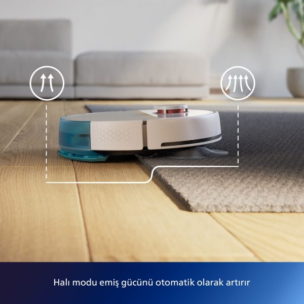 Philips 7000 Serisi Islak ve Kuru İstasyonlu Robot Süpürge, Otomatik boşaltma istasyonlu, Beyaz robot süpürge, XU7100/02 - Görsel 5