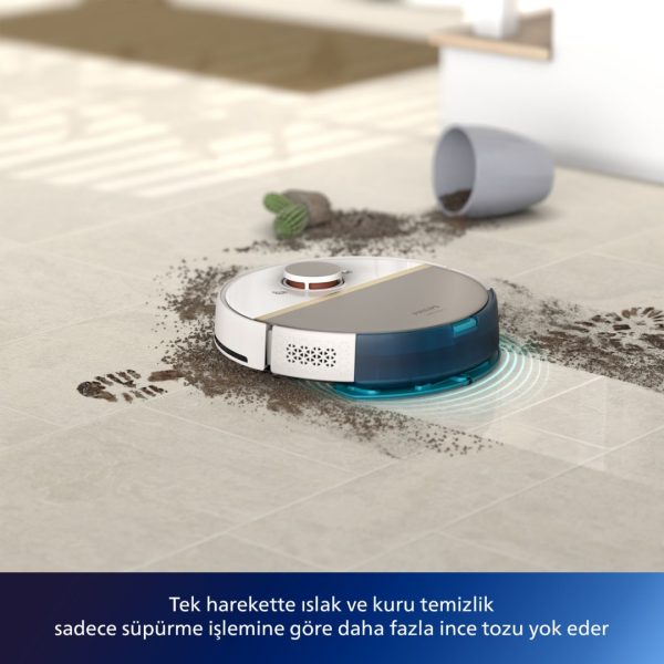 Philips 7000 Serisi Islak ve Kuru İstasyonlu Robot Süpürge, Otomatik boşaltma istasyonlu, Beyaz robot süpürge, XU7100/02 - Görsel 8