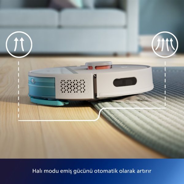 Philips 3000 Serisi Islak Kuru Moplu İstasyonlu Robot Süpürge,4000 PA, Sert Zemin ve Halıya Uygun,Beyaz XU3110/02 - Görsel 3