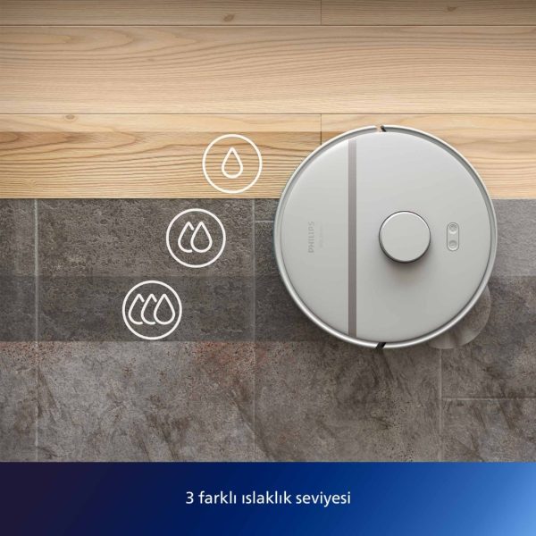 Philips 3000 Serisi Islak Kuru Moplu İstasyonlu Robot Süpürge,4000 PA, Sert Zemin ve Halıya Uygun,Beyaz XU3110/02 - Görsel 7