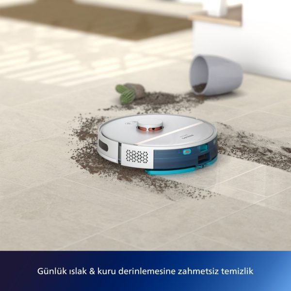 Philips 3000 Serisi Islak Kuru Moplu İstasyonlu Robot Süpürge,4000 PA, Sert Zemin ve Halıya Uygun,Beyaz XU3110/02 - Görsel 8