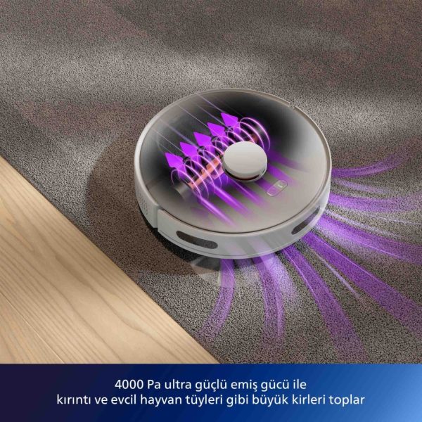 Philips 3000 Serisi Islak Kuru Moplu İstasyonlu Robot Süpürge,4000 PA, Sert Zemin ve Halıya Uygun,Beyaz XU3110/02 - Görsel 9