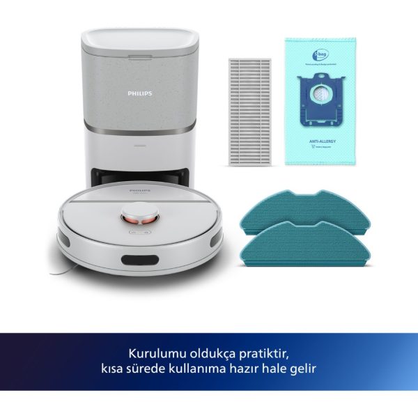 Philips 3000 Serisi Islak Kuru Moplu İstasyonlu Robot Süpürge,4000 PA, Sert Zemin ve Halıya Uygun,Beyaz XU3110/02 - Görsel 10