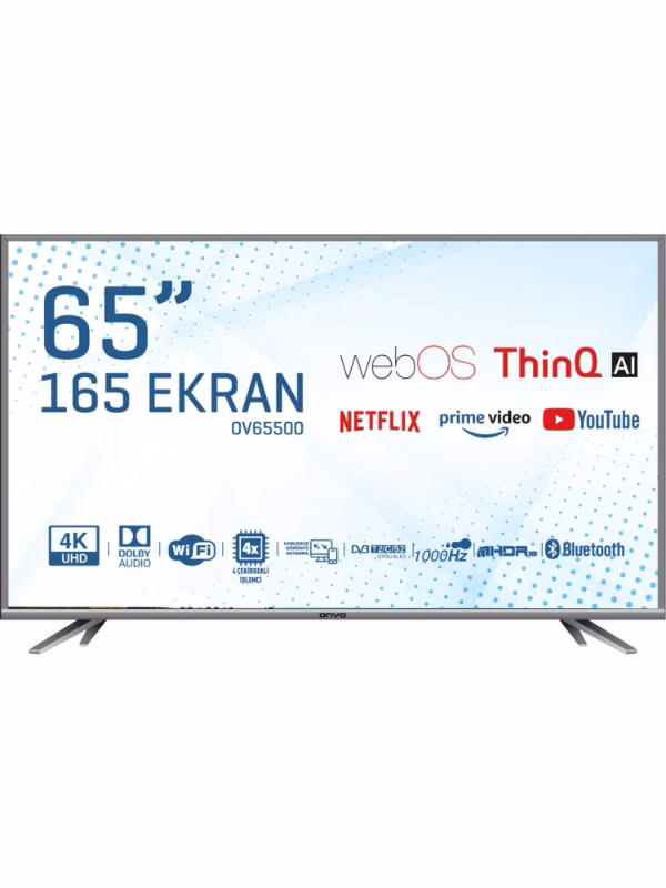Onvo OV65500 65" 165 Ekran Uydu Alıcılı 4K Ultra HD Smart LED TV