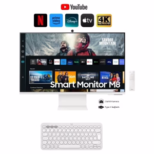 Samsung Airplay Desteği Apple-Android Kablosuz Bağlantı 32 Inç 4K Akıllı-Smart Monitör Tv M8 M80C Beyaz Slim