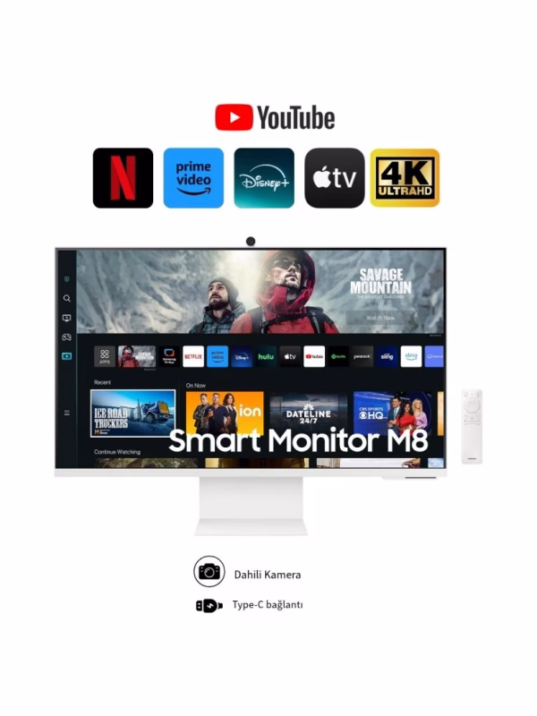 Samsung Kameralı Akıllı, Zarif Premium Tasarım 4K Mükemmel Görüntü Kalitesi Hepsi Bir Arada Akıllı Tv-