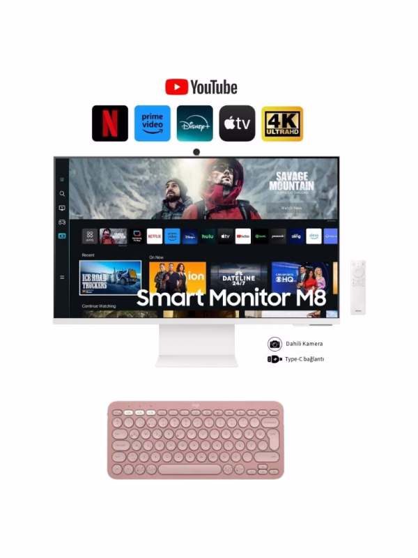 Samsung Akıllı-Smart Monitör Tv M8-32 Inç 4K 80 Ekran- Kamera , Silim Tasarım Type-C, Bluetooth ve Wi-Fi Bağlantı