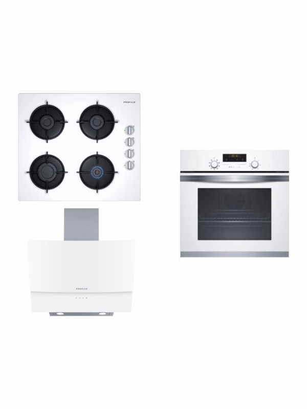 Profilo Lüks Whitestar Ankastre Set Beyaz ( FRMA325B Fırın OO36P2B10 Ocak DVE6G520 Davlumbaz )