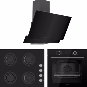 Ferre Fryart Cs Serisi Siyah Ankastre Cam Set (D063 + CS205 + XE63CS)